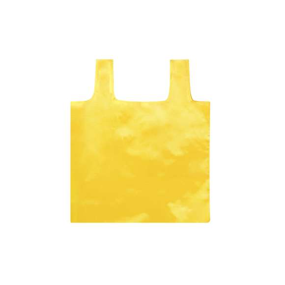 Bolsa plegable en suave poliéster RPET, elaborado a partir de plástico reciclado, para así fomentar la reutilización de residuos plásticos y ayudar a la sostenibilidad del planeta. Acabado cosido y plegado de pequeño tamaño para fácil transporte. Con cierre de botón y mosquetón de enganche. Distintivo RPET en etiqueta lateral, disponible en variada gama de colores (color blanco especialmente fabricado para impresión en sublimación).