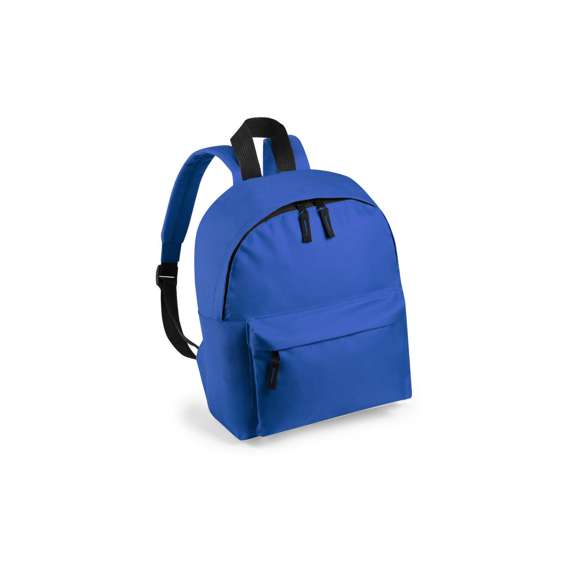 Mochila leisure para niños en resistente poliéster 600D, en extensa gama de vivos colores. Con cierre de cremallera de doble tirador y bolsillo en frontal. Asa de transporte y accesorios en color negro. Espalda y cintas de hombros acolchadas y ajustables.