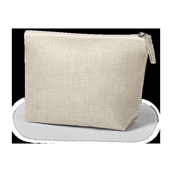Neceser de inspiración nature, en resistente poliéster de suave tacto, especialmente elaborado para impresión en sublimación. Con cierre de cremallera y cinta en tirador para cómoda apertura.