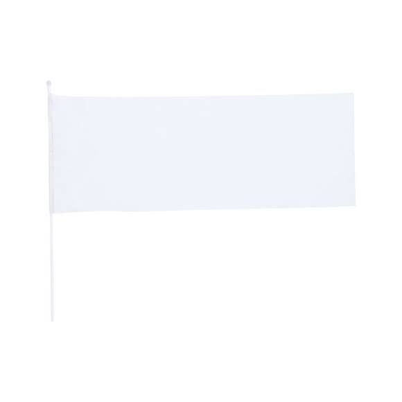 Banderín de poliéster de diseño XL -tela de 80x30 cm- en extensa gama de vivos colores. Con asta en color blanco