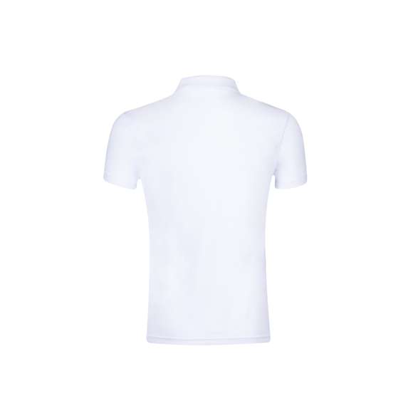 Polo técnico para adulto en poliéster transpirable de 180g/m2. De elegante diseño bicolor, en color blanco con contraste de detalles en gris. Disponible en tallas S, M, L, XL, XXL. Color blanco especialmente fabricado para marcaje en sublimación.