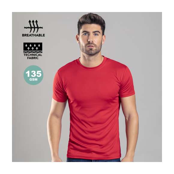 Camiseta técnica para adulto en material transpirable poliéster/elastano de 135g/m2. Disponible en variada gama de colores y en tallas S, M, L, XL, XXL. Color blanco especialmente fabricado para marcaje en sublimación.