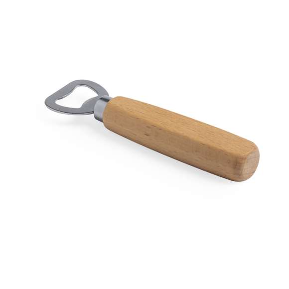 Abridor de madera de haya pulida con interior en acero inox.