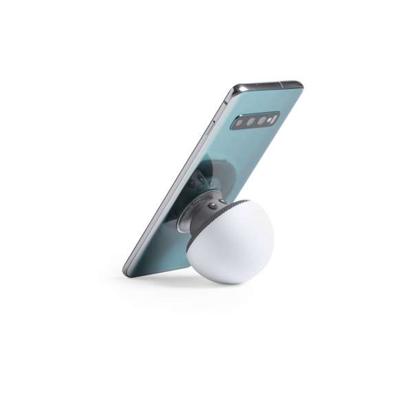 	Altavoz de original diseño seta con función soporte para móvil. Conectividad Bluetooth® 5.0, con 3W de potencia y función manos libres. Cuerpo con suave acabado de tacto goma y ventosa de fijación para función soporte. Cable micro USB incluido y presentado en atractiva caja de diseño.