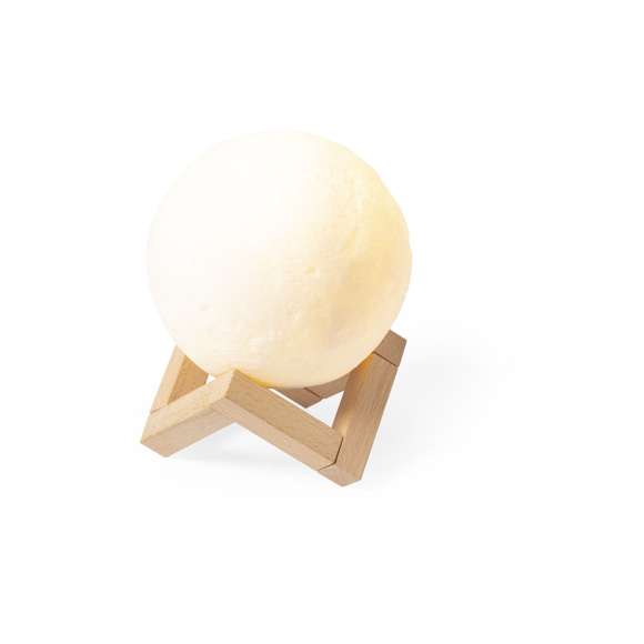  	Compacto altavoz lámpara en original diseño relax, con base de madera. Conexión Bluetooth® 5.0, con 3W de potencia y 2 relajantes posiciones de luz, con intensidad ajustable. Compatible con iOS y Android, incluye cable de carga USB y viene presentado en atractiva caja de diseño.