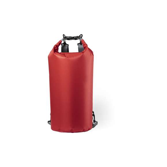Mochila impermeable de gran capacidad (20l), fabricada en resistente ripstop. Con cierre de seguridad, asa con hebilla de ajuste, mosquetón, y cintas ajustables. Disponible en variada gama de colores brillantes.