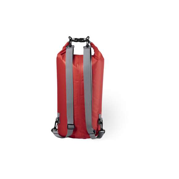 Mochila impermeable de gran capacidad (20l), fabricada en resistente ripstop. Con cierre de seguridad, asa con hebilla de ajuste, mosquetón, y cintas ajustables. Disponible en variada gama de colores brillantes.