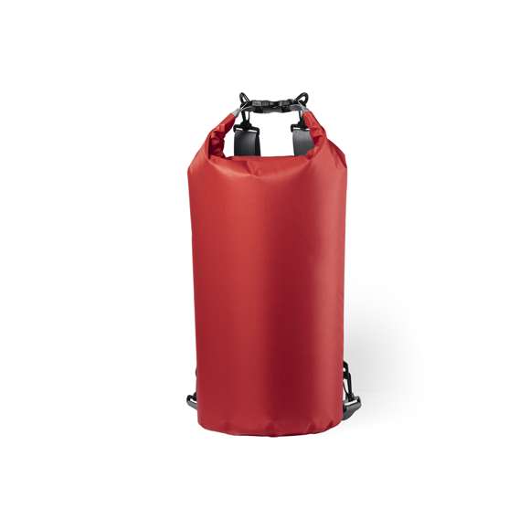 Mochila impermeable de gran capacidad (20l), fabricada en resistente ripstop. Con cierre de seguridad, asa con hebilla de ajuste, mosquetón, y cintas ajustables. Disponible en variada gama de colores brillantes.
