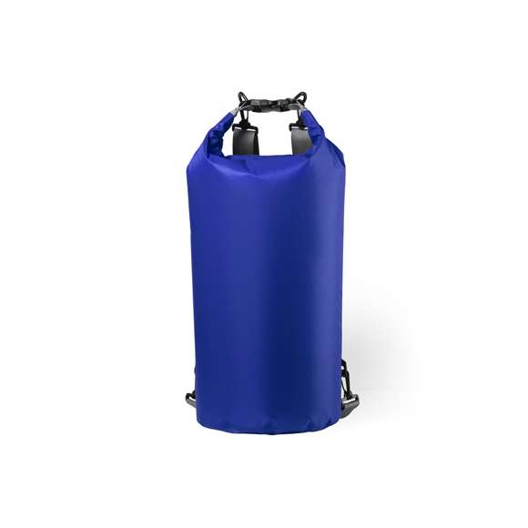 Mochila impermeable de gran capacidad (20l), fabricada en resistente ripstop. Con cierre de seguridad, asa con hebilla de ajuste, mosquetón, y cintas ajustables. Disponible en variada gama de colores brillantes.