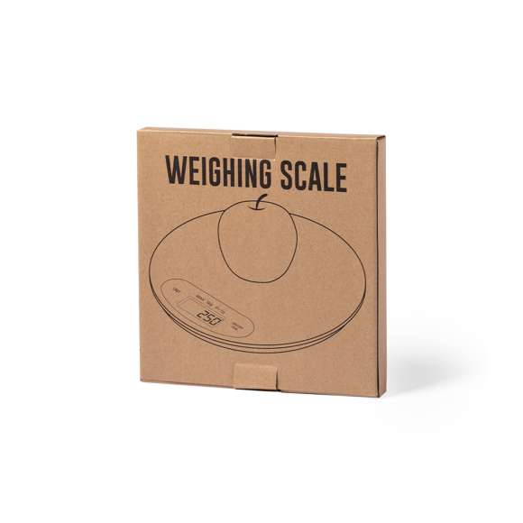  	Báscula de cocina de línea nature en bambú pulido. Display digital, con funciones de apagado automático, tara y selección de unidad de pesaje. Alimentación a pilas (de botón incluidas) y peso máximo 5kg. Presentada en atractiva caja de diseño eco.