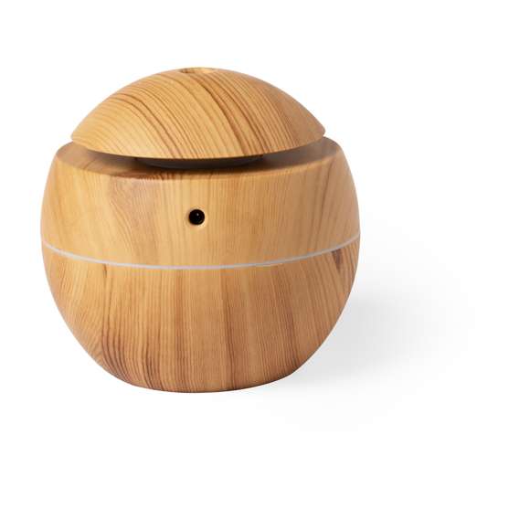  	Elegante y decorativo humidificador de línea nature con difusor aromático integrado. Con con luz led de 2 posiciones e iluminación multicolor y vaporización continua. Depósito de 130 ml, para uso en estancias de hasta 25m2, y cable de corriente USB. Presentado en atractiva caja de diseño eco.
