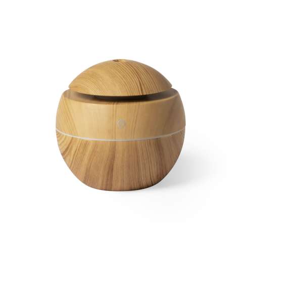  	Elegante y decorativo humidificador de línea nature con difusor aromático integrado. Con con luz led de 2 posiciones e iluminación multicolor y vaporización continua. Depósito de 130 ml, para uso en estancias de hasta 25m2, y cable de corriente USB. Presentado en atractiva caja de diseño eco.