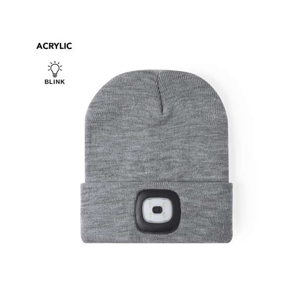  	Gorro deportivo de doble capa con indicadores luminosos integrados que ofrecen 4 modos diferentes de iluminación LED. En suave y confortable material acrílico.