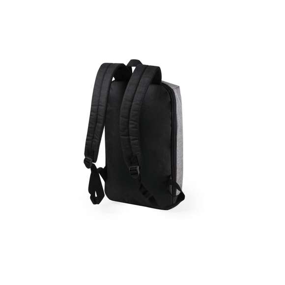 Mochila con indicadores luminosos multiusos, en resistente poliéster 600D de acabado bicolor. De diseño urbano, incluye luces parpadeantes y fijas, con 3 tipos de iluminación. Compartimento principal con cierre de cremallera de doble tirador, con cintas de hombros y espalda acolchadas y cintas de ajuste regulables. Alimentación a pilas (de botón incluidas).