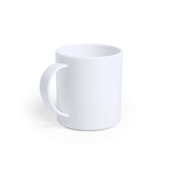 Taza antibacteriana en resistente material PP de acabado sólido y libre de BPA. 350 ml de capacidad, presentada en bolsa individual.  Los productos con tratamientos antibacterianos son capaces de reducir drásticamente las cargas bacterianas presentes en las superficies de los materiales, gracias a la incorporación de agentes microbianos permanentes estáticos, con alta efectividad para inhibir y prevenir la contaminación bacteriana.  Artículo de acuerdo al estándar ISO 22196, que determina la actividad antibacteriana en materiales plásticos y superficies no porosas, lo que permite conocer la efectividad de inhibición microbiana que tienen los aditivos sobre los objetos tratados mediante una evaluación cuantitativa.