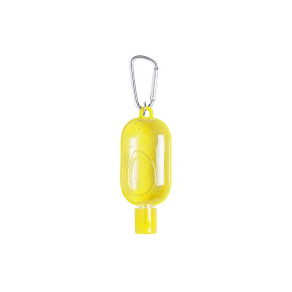 Gel hidroalcohólico para higiene y limpieza de la piel en bote rellenable de 30 ml, con extracto balsámico de Aloe Vera. Cuerpo en variada gama de colores, con dosificador, tapón de seguridad y mosquetón para transporte / fijación. Solución con 65% de contenido de alcohol.  Artículo con certificación GMP (Good Manufaturing Practices / Normas de Correcta Fabricación) que garantiza el cumplimiento de rigurosas medidas de control para la obtención de un producto seguro y de calidad.  Disponible certificación 94/62/EC.  Artículo con certificación GMP (Good Manufaturing Practices / Normas de Correcta Fabricación) que garantiza el cumplimiento de rigurosas medidas de control para la obtención de un producto seguro y de calidad.