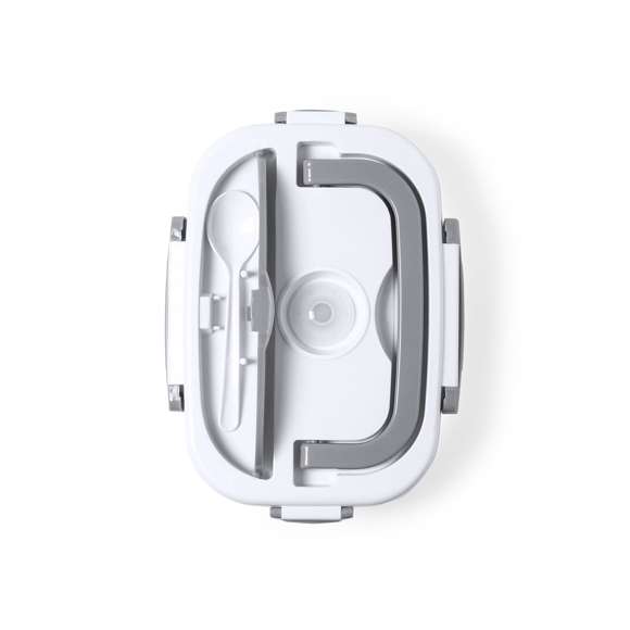 Fiambrera eléctrica de 1l de capacidad . Fabricada en resistente ABS libre de BPA y en diseño bicolor. Incluye práctica asa de transporte y tapa hemética con cierres de seguridad laterales. 2 compartimentos principales y compartimento auxiliar con cierre hermético. Cuchara incluida, con cable de alimentación para enchufe europeo. Ideal para calentar la comida en la oficina. Presentada en atractiva caja de diseño.