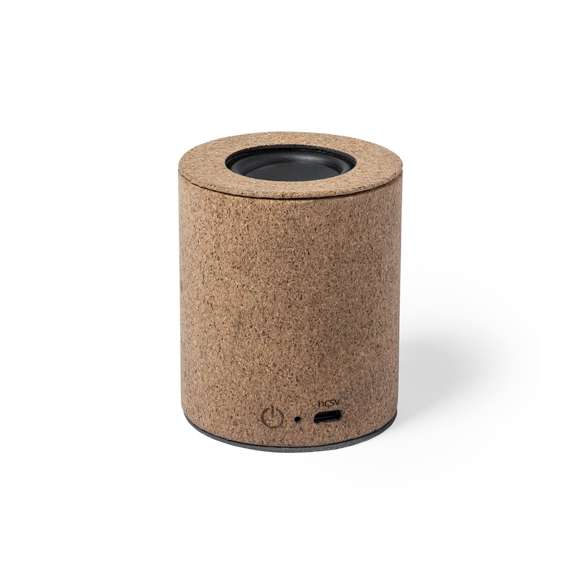  	Compacto altavoz de línea nature y conexión Bluetooth® 5.0. Carcasa en corcho natural, para así fomentar la utilización de materias primas naturales y reducir las emisiones contaminantes. Ofrece 3W de potencia, con cable micro USB incluido y base antideslizante en terciopelo. Presentado en atractiva caja de diseño eco. Disponible manual de instrucciones en español e inglés.