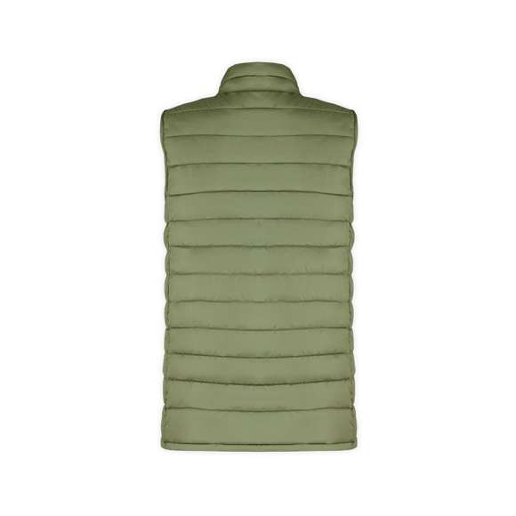 <p>Chaleco unisex en cálido y suave material 100% poliéster RPET, elaborado a partir de<strong> plástico reciclado</strong> para así fomentar la reutilización de residuos plásticos y contribuir a la sostenibilidad del planeta.  En material extra ligero efecto pluma, resistente al agua y cortavientos, con acolchado interior. Cremallera de cuello con tapeta y cinta en tirador amplios bolsillos laterales con cremallera. <strong>Distintivo RPET</strong> en etiqueta y disponible en variada gama de colores. Tallas S, M, L, XL, XXL.</p>