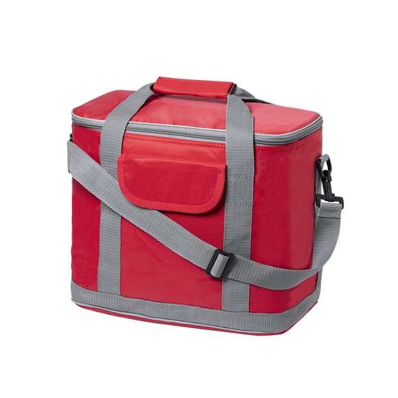  	Nevera todoterreno en resistente poliéster 420D, con compartimento principal de cierre de cremallera y bolsillo en parte frontal con cierre de velcro. Interior isotermo en PEVA, con cinta para hombro ajustable y mosquetón de enganche. Resistencia hasta 8kg de peso.