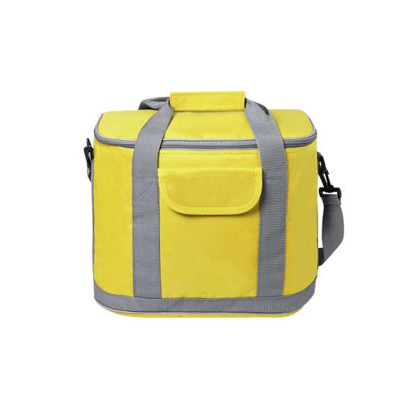  	Nevera todoterreno en resistente poliéster 420D, con compartimento principal de cierre de cremallera y bolsillo en parte frontal con cierre de velcro. Interior isotermo en PEVA, con cinta para hombro ajustable y mosquetón de enganche. Resistencia hasta 8kg de peso.