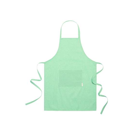  	Delantal de línea nature, elaborado en algodón reciclado. Con bolsillo frontal y cintas de ajuste, de corte por debajo de la rodilla. Disponible en variada gama de colores, con distintivo algodón reciclado en etiqueta.
