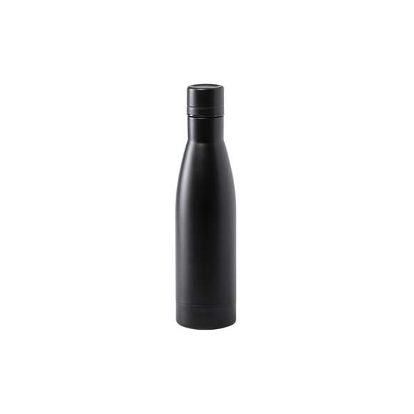 Bidón térmico de acero inox con doble capa de 500ml. Fabricado con doble capa y aislamiento de cobre al vacío, permitiendo mantener el calor y el frío durante un tiempo prolongado, llegando a las 12 y 48 horas respectivamente. Con tapón a rosca para un sellado perfecto. En acabado metalizado y disponible en amplia gama de colores. Presentado en atractiva caja de diseño.