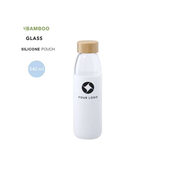 Bidón de línea nature de 540ml de capacidad. Fabricado con cuerpo de cristal y tapón a rosca de bambú. Incluye funda de silicona y viene presentado en caja individual de atractivo diseño.
Este artículo sólo puede imprimirse en 1 color (blanco/negro).