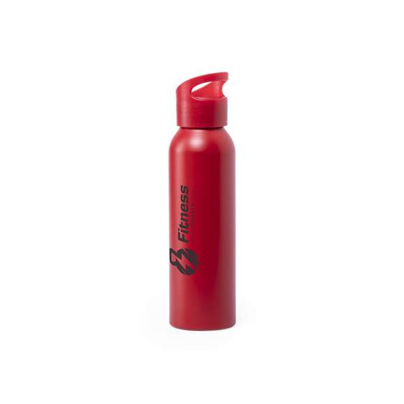 Bidón de 600ml de capacidad en aluminio en acabado mate. Tapón de rosca a juego, con sistema de fácil apertura y libre de BPA. Disponible en variada gama de colores mates y presentado en atractiva caja de diseño.