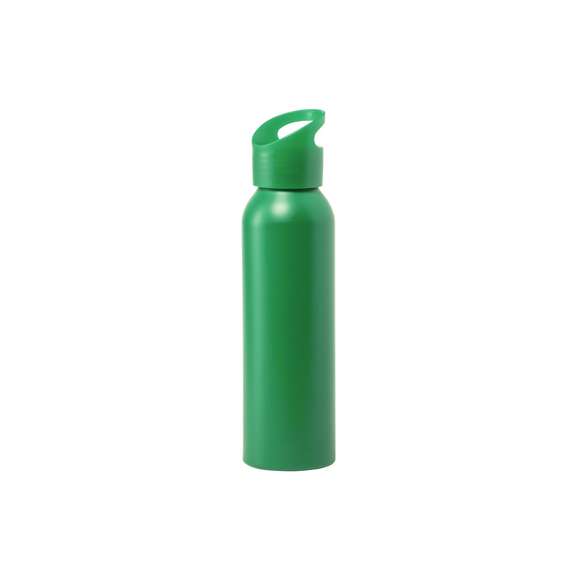 Bidón de 600ml de capacidad en aluminio en acabado mate. Tapón de rosca a juego, con sistema de fácil apertura y libre de BPA. Disponible en variada gama de colores mates y presentado en atractiva caja de diseño.