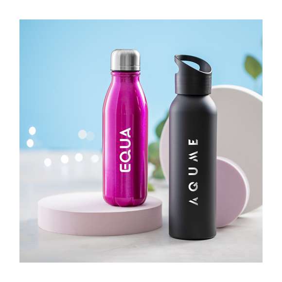 Bidón de aluminio de 550ml de capacidad. Fabricado en resistente aluminio libre de BPA. Disponible en variada gama de colores. Presentado individualmente en una atractiva caja de diseño.