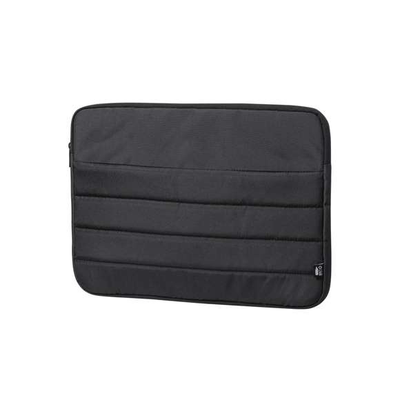 Funda para ordenador portátil de línea nature y acolchado total, para portátiles de hasta 15 pulgadas. Fabricada en resistente RPET 300D elaborado a partir de plástico reciclado, para así fomentar la reutilización de residuos plásticos y contribuir a la sostenibilidad del planeta. Bolsillo principal con cierre de cremallera y tirador metálico. Distintivo RPET en etiqueta.