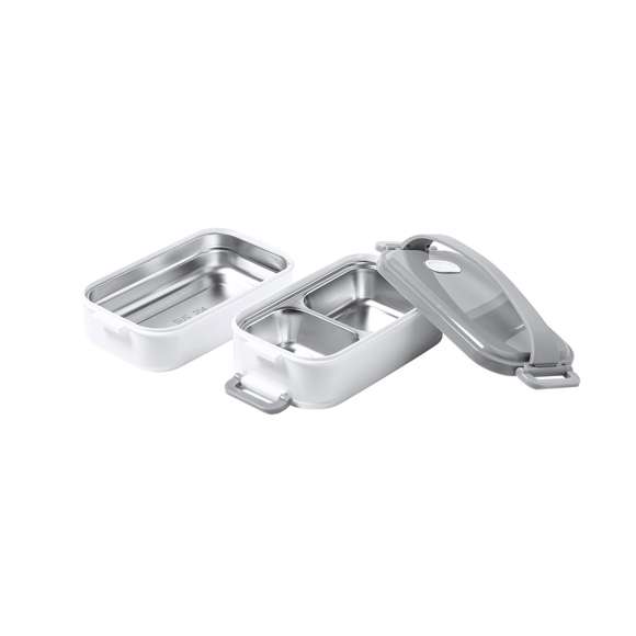  	Fiambrera térmica de 850ml de capacidad. Fabricada en acero inox y PP, libre de BPA. Incluye 2 compartimentos independientes con bandejas en acero inox y cierre hermético, de 500ml y 350ml de capacidad respectivamente. Ideal para una correcta conservación del calor, con posibilidad de prolongación añadiendo agua caliente.