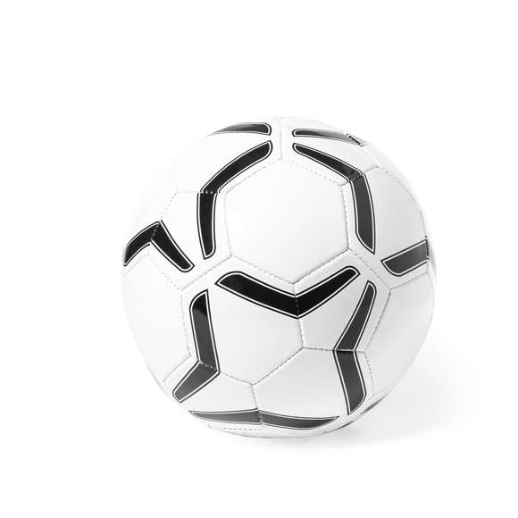 Balón de fútbol en suave polipiel, tamaño FIFA 5. De diseño bicolor y presentado en bolsa individual.