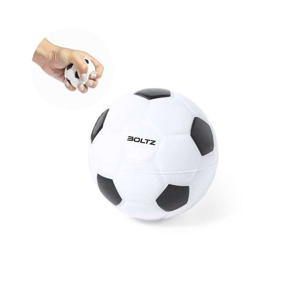 Pelota antiestrés con diseño fútbol y suave cuerpo en PU.