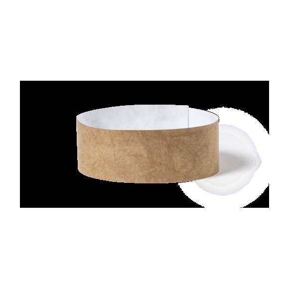 Pulsera para eventos de acabado nature. Fabricada en fibra sintética Tyvek®, que destaca especialmente por su resistencia, flexibilidad, durabilidad y facilidad para la impresión. Con cierre adhesivo, talla única para adulto. Resistente al agua. Presentada en plancha troquelada de 10 piezas con numeración individual.