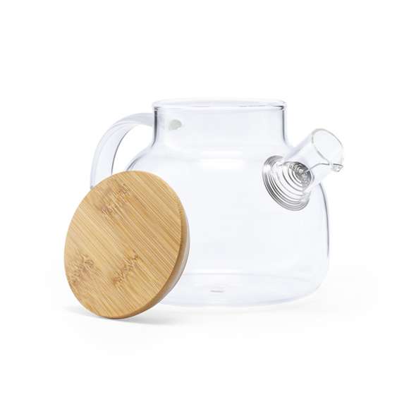 Tetera de línea nature en alta calidad y 1l de capacidad, con infusor incluido. Fabricada en cristal de borosilicato, que ofrece una resistencia y durabilidad excepcionales, alargando su vida útil y pudiendo ser reutilizada infinidad de veces. Tapa en bambú y presentado en atractiva caja de diseño eco.