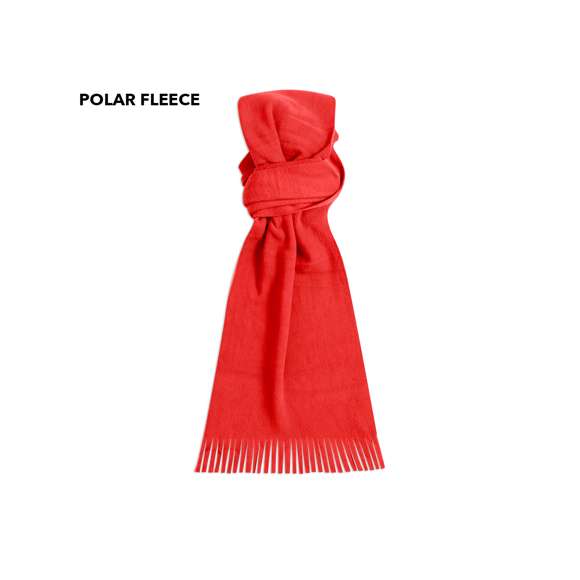 Suave y cálida bufanda de polar fleece de 200g/m2 con tratamiento anti-pilling. En variados colores y con extremos acabados en flecos.