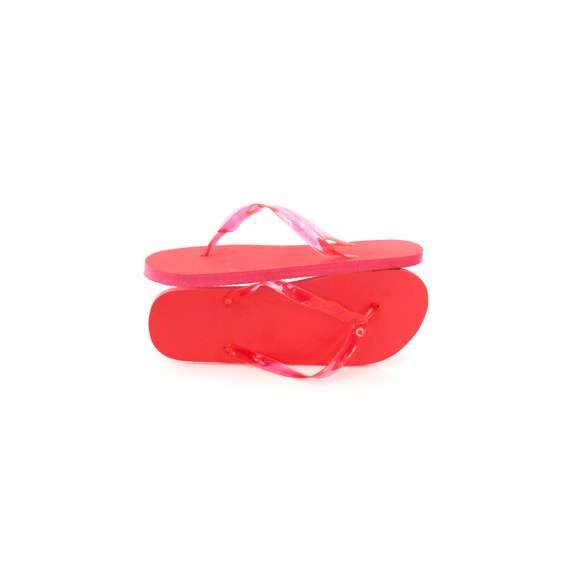 Par de chanclas fabricadas en EVA y PVC. Suela hecha de resistente EVA para una alta durabilidad y tiras ergonómicas fabricadas en PVC a juego. Disponibles en una variada gama de colores vibrantes adaptándose a cualquier estilo. Tallas 36-38 y 42-44.