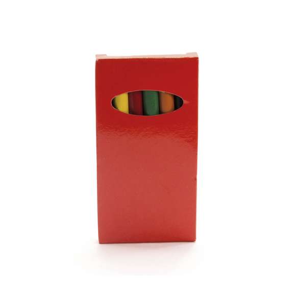  	Set de 6 lápices en caja de cartón con acabado brillante en vivos colores y ventana. Lápices de madera con cuerpo cilíndrico en variados colores brillantes y minas en divertidos colores.