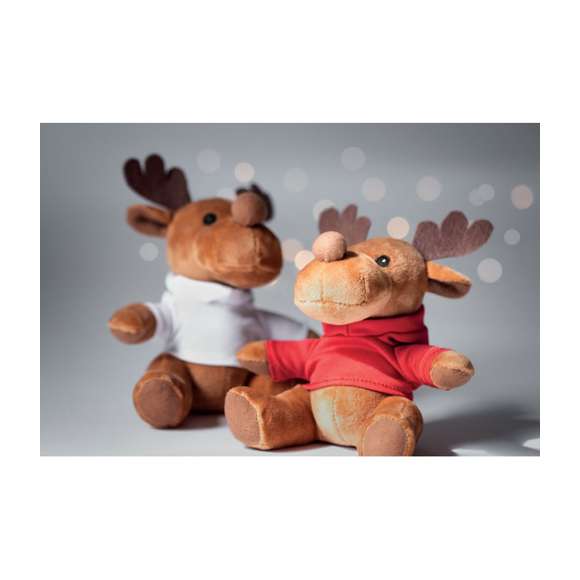 Reno de peluche con capucha