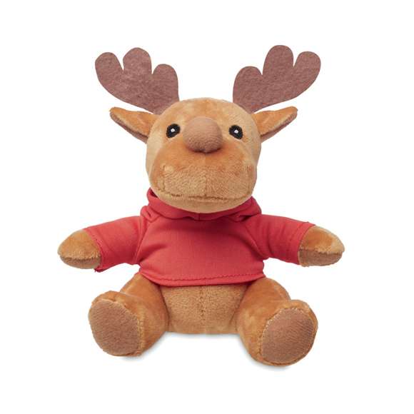 Reno de peluche con capucha