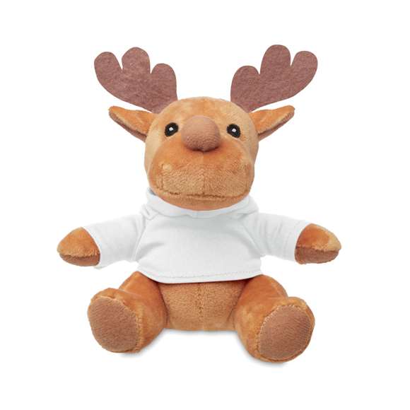 Reno de peluche con capucha