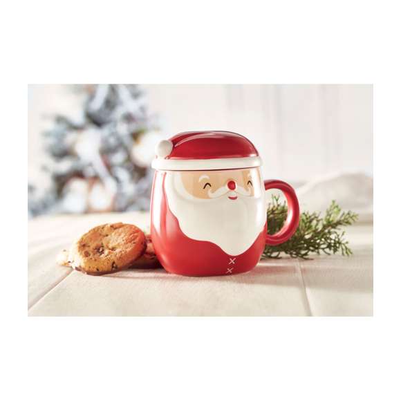 Taza cerámica con tapa 370 ml