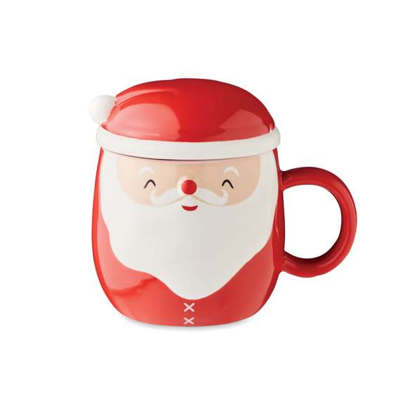 Taza cerámica con tapa 370 ml