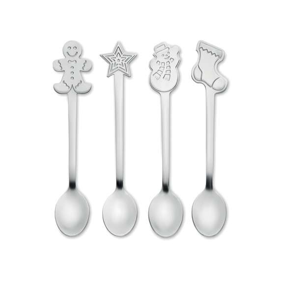 Set  4 cucharas de té navideñas