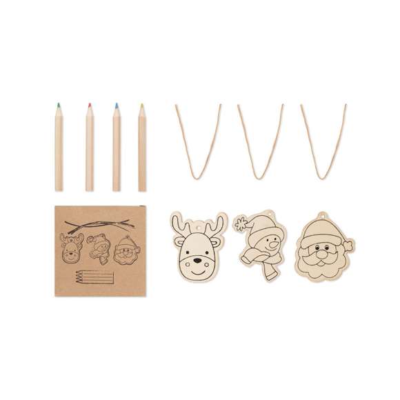 Set adornos madera y dibujar