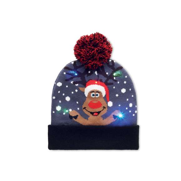 Gorro de punto navideño LED