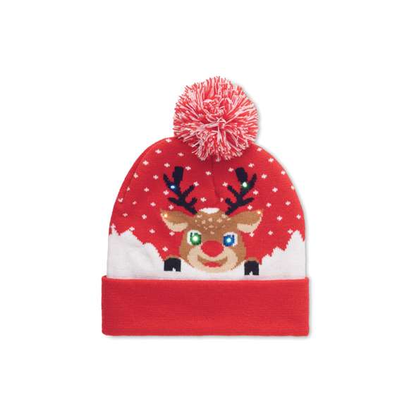 Gorro de punto navideño LED