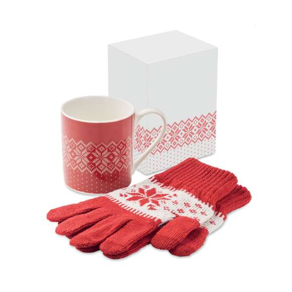 Juego guantes y taza